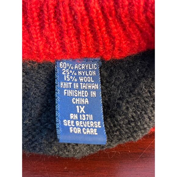 Karen Scott Wool Blend Sweater 1X Ugly Christmas Sweater Holidays Snowflakes - Picture 6 of 6